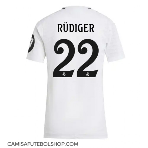 Camisa de time de futebol Real Madrid Antonio Rudiger #22 Replicas 1º Equipamento Feminina 2024-25 Manga Curta